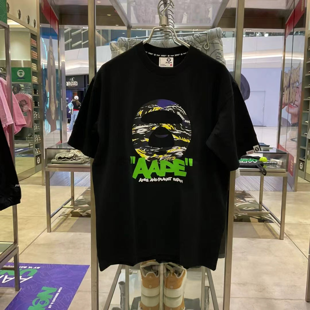 香港代購 專櫃正品 26春夏 Aape 男 AAPEUNVS 美式塗鴉猿人迷彩潮流舒適短袖T恤1888