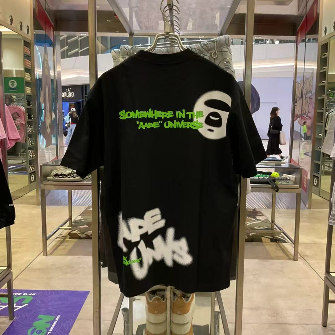香港代購 專櫃正品 26春夏 Aape 男 AAPEUNVS 美式塗鴉猿人迷彩潮流舒適短袖T恤1888