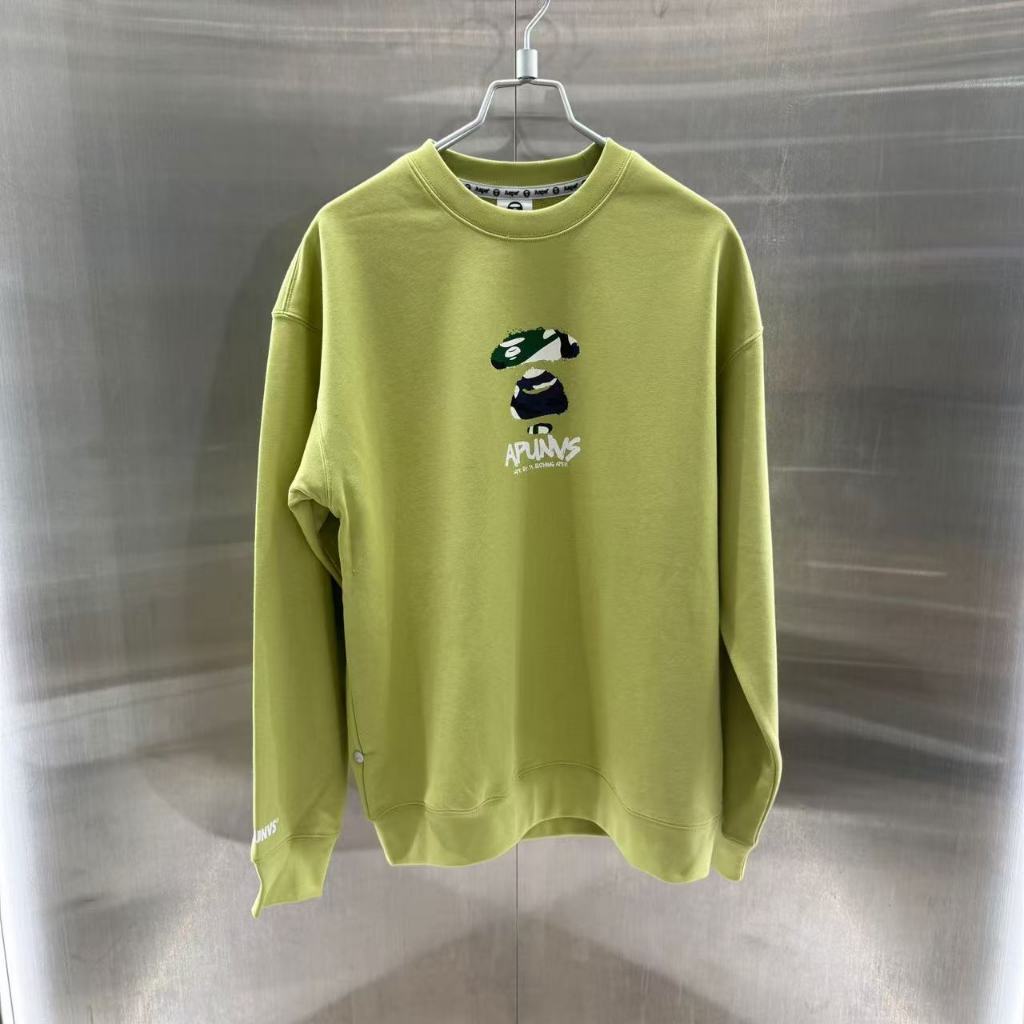 香港直郵 Aape 男裝 25秋冬猿人迷彩塗鴉風印花潮流圓領衛衣D311