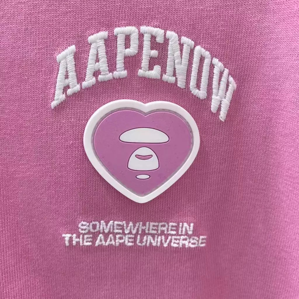 香港直郵 Aape 男裝25春夏夏愛心猿顏徽章字母刺繡潮流短袖T恤1600